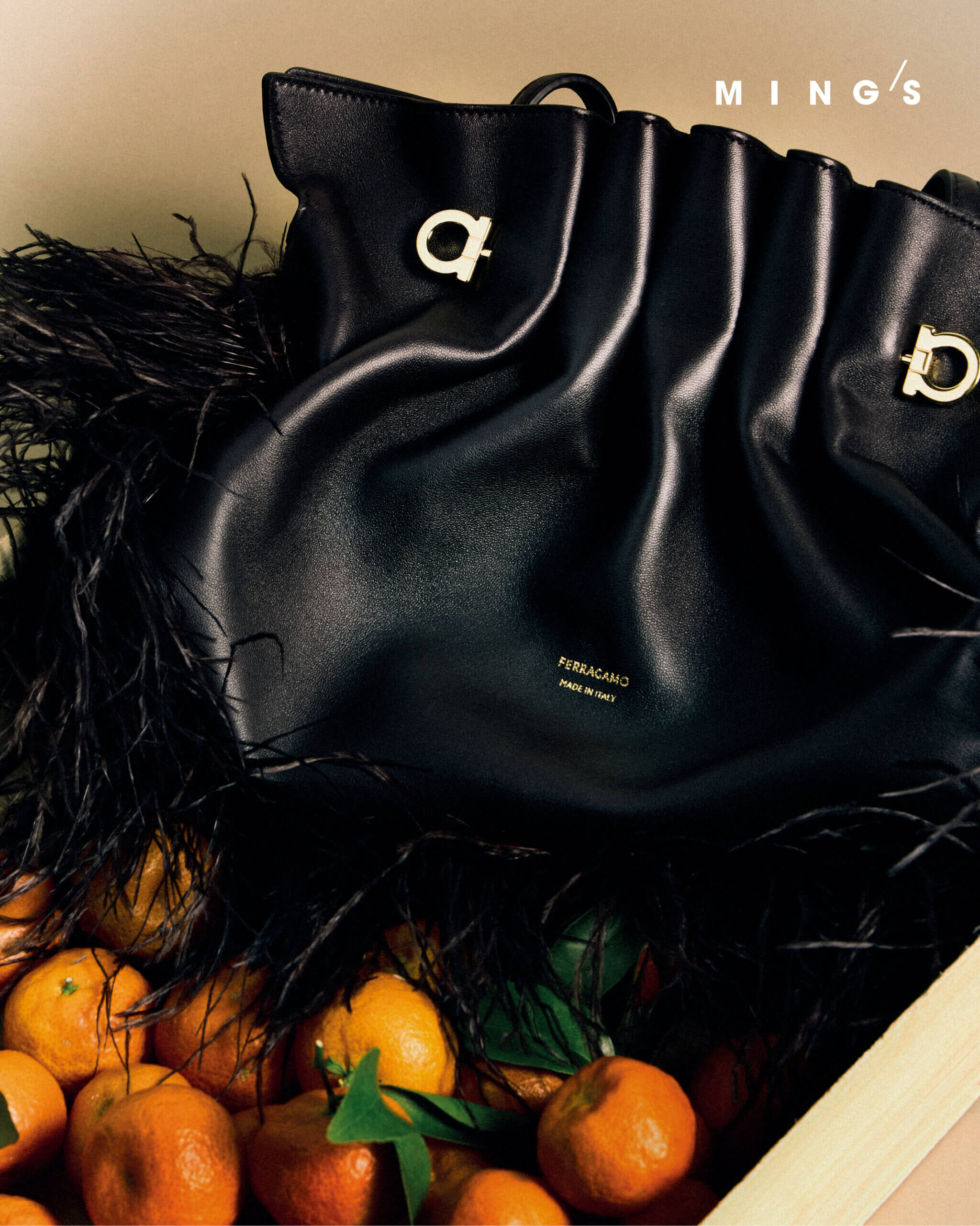 FERRAGAMO SOFT BAG - FEATHERS